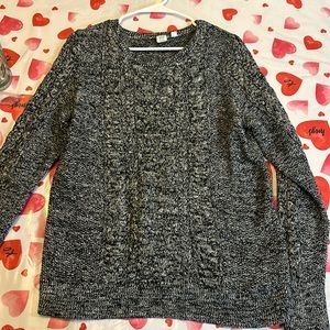 GAP Black and White cable knit sweater